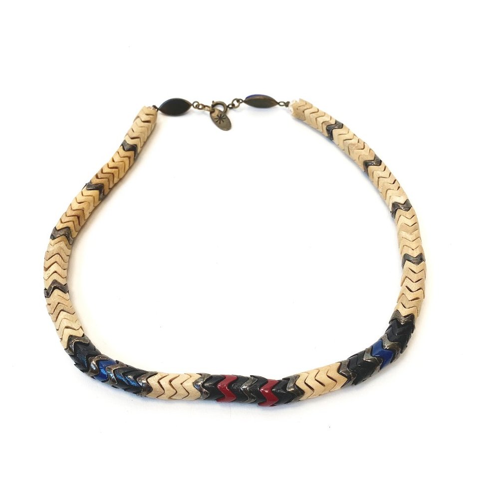 Isabel Marant Herringbone Necklace Wood & Glass